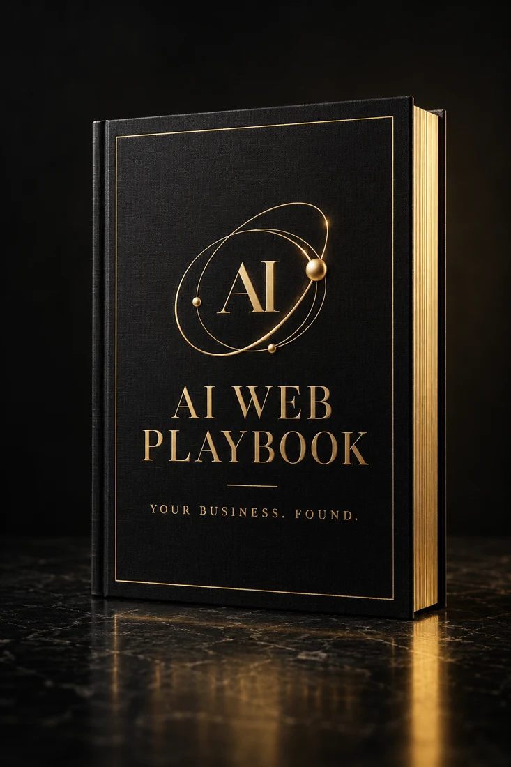 Black and gold AI Web Playbook cover, representing the online course